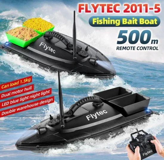 Лодки за захранка Flytec 2011-5  RC лодка за захранка с бонус сак и зарядно за лодка + зарядно за автомобил