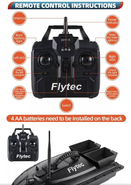 Лодки за захранка Flytec 2011-5  RC лодка за захранка с бонус сак и зарядно за лодка + зарядно за автомобил