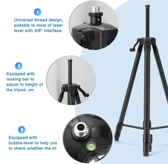 Електроинструменти Алуминиев трипод - тринога за лазарен нивелир